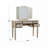 Bedroom Contemporary Vanity Set w Foldable Mirror Stool Drawers Silver Color