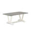 Ensemble de table de salle à manger 3 pièces comprenant une table en bois et 2 bancs en bois - Plateau de table en ciment et lin brossé blanc-1409298503-1409298511-1409298513