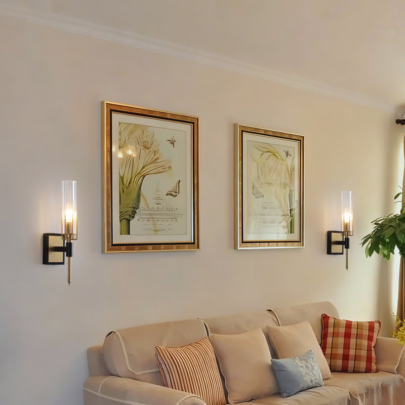 1-Light Wall Sconce With Clear Ribbed Glass