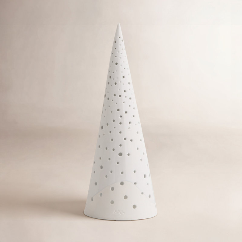 Nobili Bone China Tabletop Lantern, Snow White, 11.8" H x 4.7" W x 4.7" D