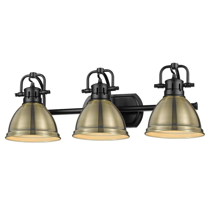 Drakeford Dimmable Vanity Light, Matte Black, Aged Brass
