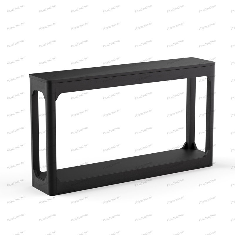 55.1-inch Curved-leg Storage Table, Black