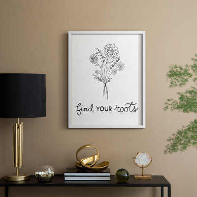 «Find Your Roots», reproduction encadrée en bois massif