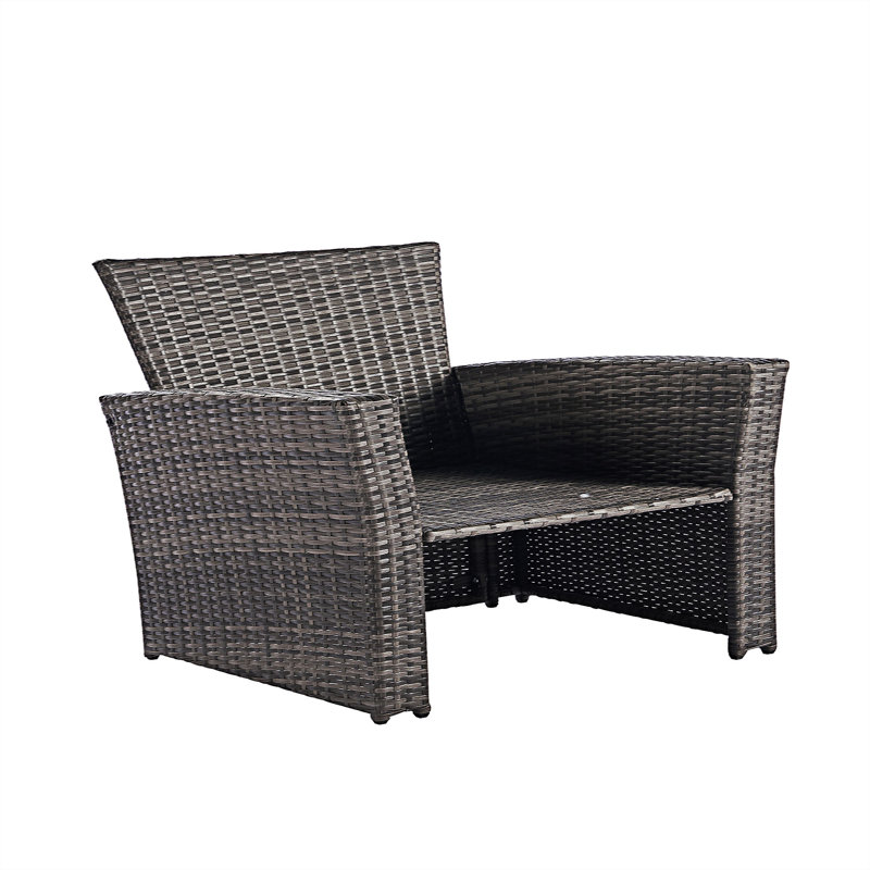 Westerlund 4 - Person Patio Dining Set with Rectangular Table , Cushions Included, Gray