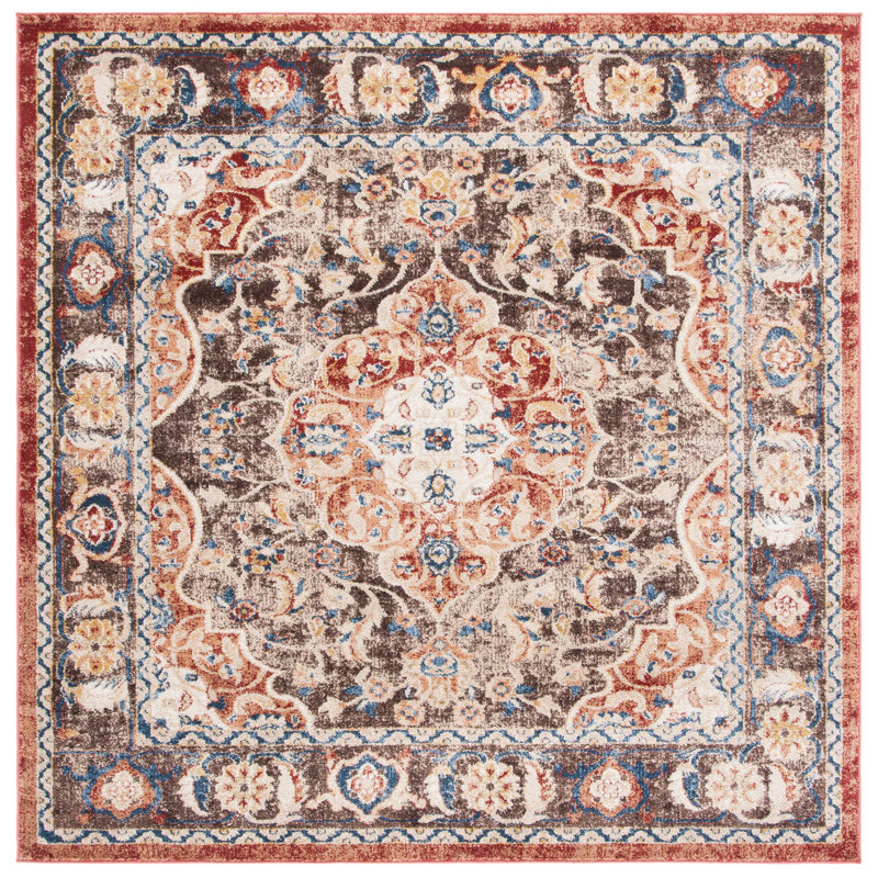 Broomhedge Bijar Performance Oriental Rug, Square 3'