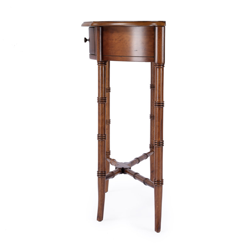 Skilling Demilune Console Table, Olive Ash Burl