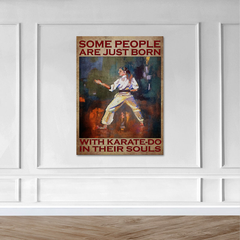Fille qui pratique le karaté - Some People Are Just Born With Karate-Do In Souls - 1 pièce, impression d'art graphique rectangulaire sur toile tendue