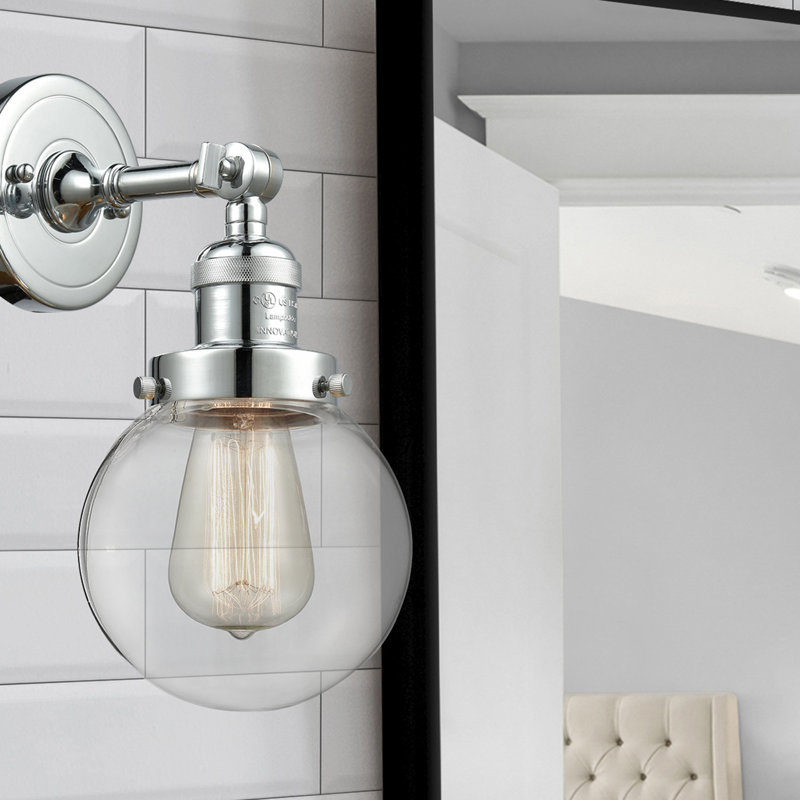 Clementina Dimmable Bath Sconce, 6 Watt Vinage LED Bulb, Clear, Black Antique Brass
