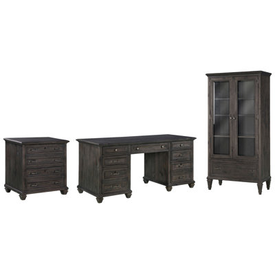 Executive Desk With Lateral File And Door Bookcase