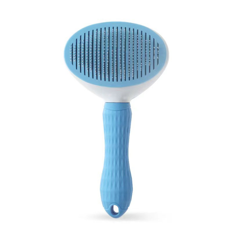 Brosse autonettoyante pour chiens et chats, Bleu