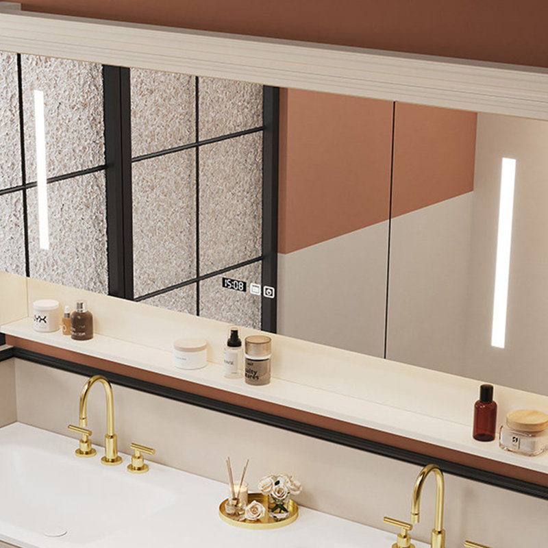 Armoire de salle de bain simple rétro française, 21.7 "H x74.8"W x 21.7"D, Beige