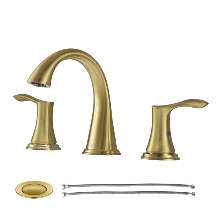 Widespread 2-handle Bathroom Faucet with Drain Assembly
