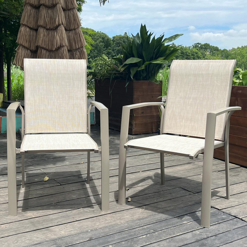 Ensemble de 2 chaises de jardin VRSHWO, Natural/Cream