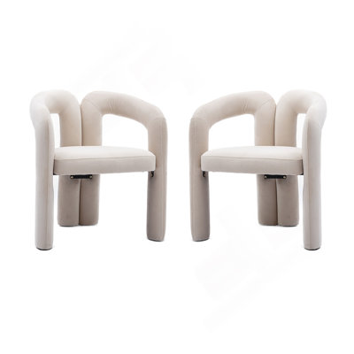 Ensemble confortable de chaises d'appoint rembourrées en velours pour divers espaces