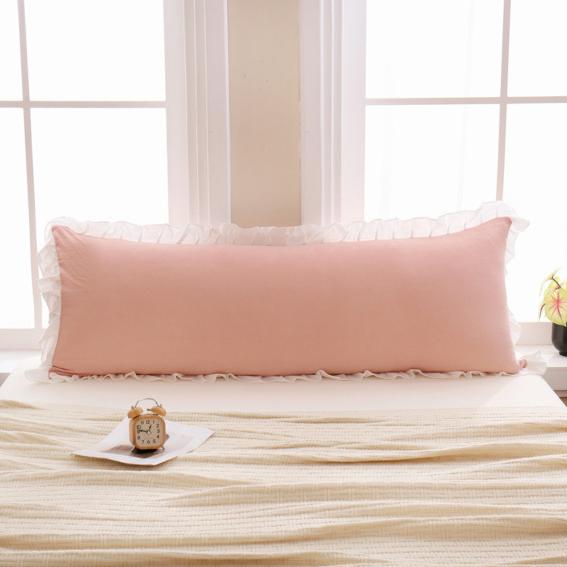 Pink Body Pillow Cover 20x54inches Reversible Long Pillowcase Ruffled Body Pillowcases Cute Pillowcase Pillow Sham