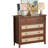 39.4'' W Rectangular Wooden Sideboard Buffet – Modern Rattan Design Storage Cabinet With 4 Drawers(Walnut)-127381565