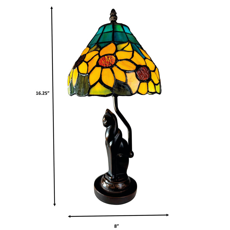 Sunflower Cat Tiffany Accent Lamp
