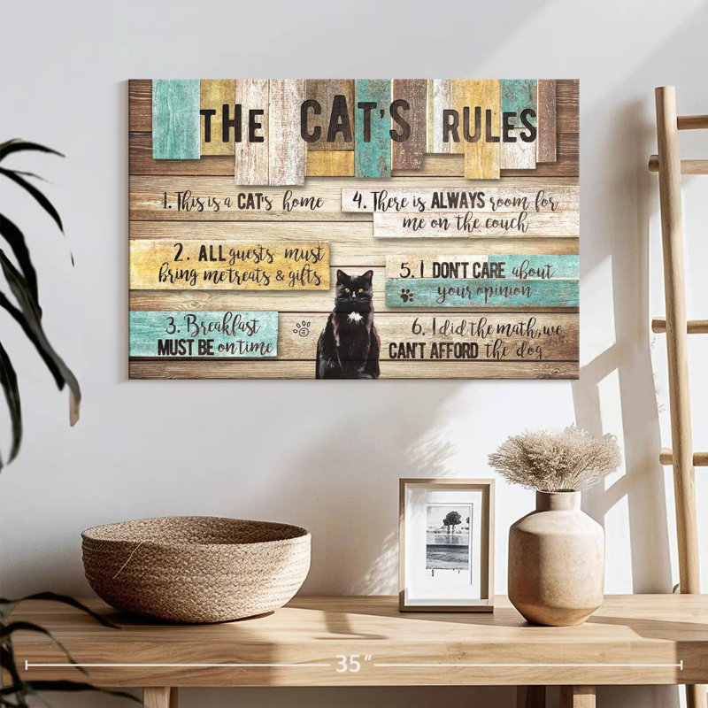 The Cat's Rules, 16" H x 24" W