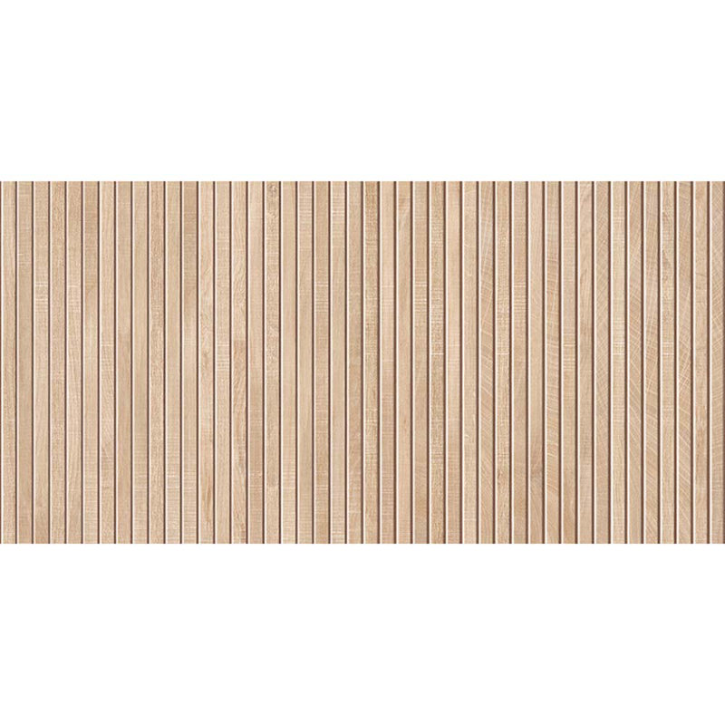 Bois Ribbon 23.77" x 47.25" Matte Natural Porcelain Deco Wall and Floor Tile 15.49 sqft/case 2-pack, Beige