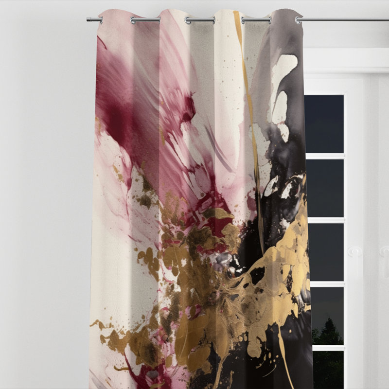 Aundre - Modern Grommet Curtain - Velvet Room Darkening - 1 panel, 52" W x 84" L, Silver Grommets