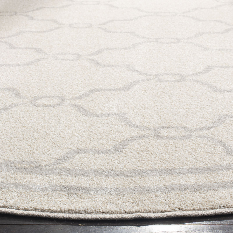 Ammundsen Geometric Ivory/Light Gray Area Rug, Rectangle 3' x 5'