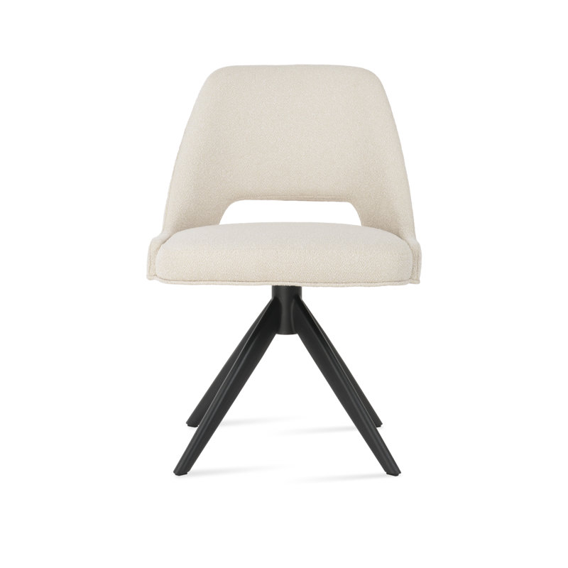Chaise d'appoint pivotante Marash Sword, Blanc cassé, Naturel