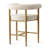 24" Beige Boucle Counter Stool with Arm