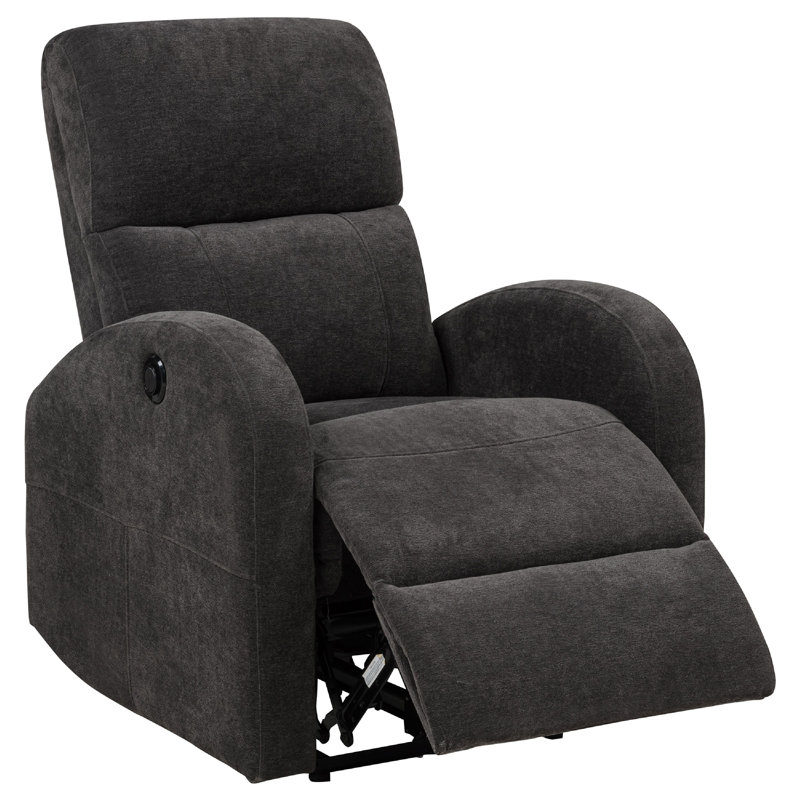 Fauteuil inclinable électrique Nami, accoudoirs courbés, revêtement gris anthracite rembourré de mousse, Gris anthracite