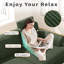 Modern 222cm Corduroy Recessed Arms Sofa With Removable Headrest-1139642738