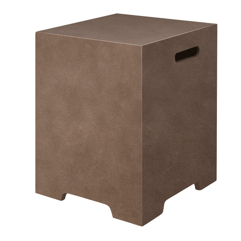 Laurina Petite table d'appoint carrée Garden Square, table de bout intérieure / extérieure, Brun foncé