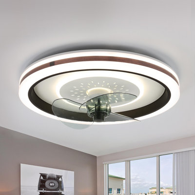 Ventilateur de plafond à profil bas avec lumières à intensité variable et éclairage à intensité variable Devra
