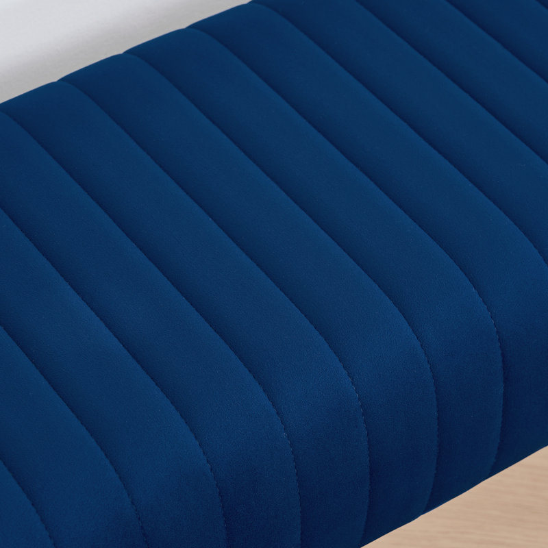 Banc en velours Rodjanae, Bleu foncé
