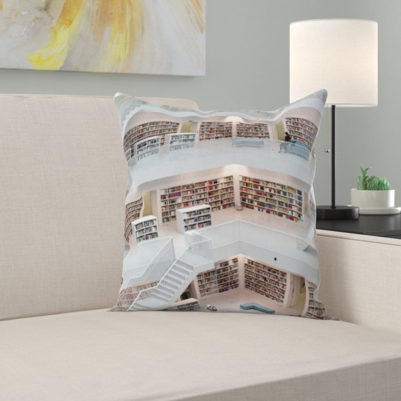 Housse et insert de coussin carré Bibliothèque