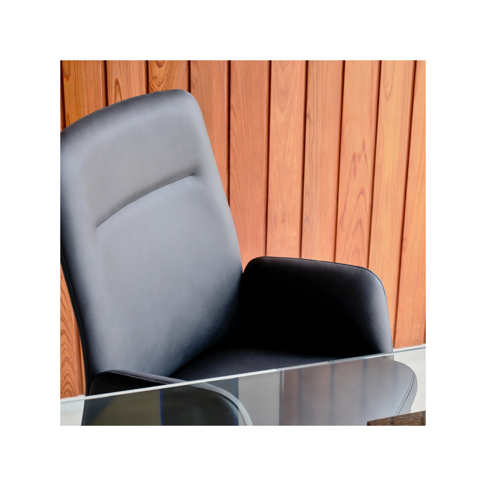 Softside Chair - High Back - Vegan Leather, 40.5", Black, Black