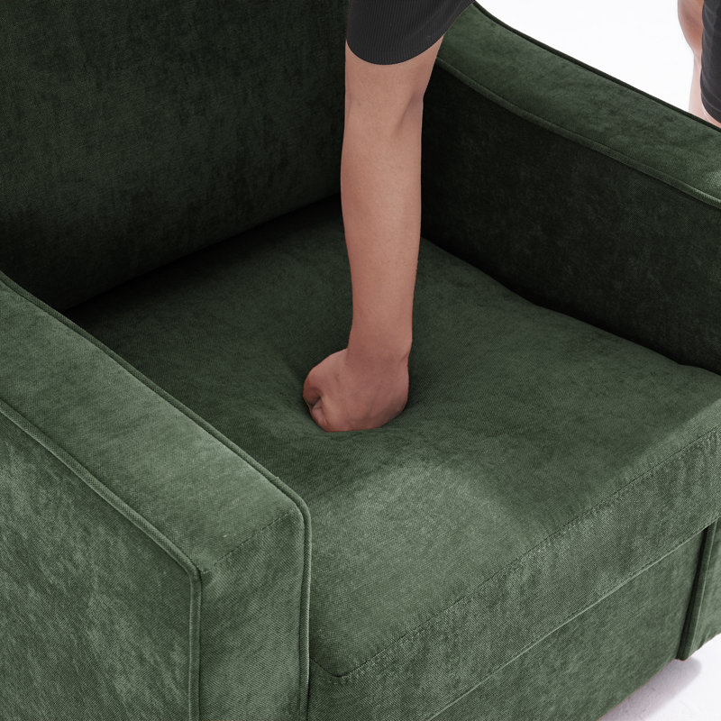 Upholstered Swivel Armchair, Green