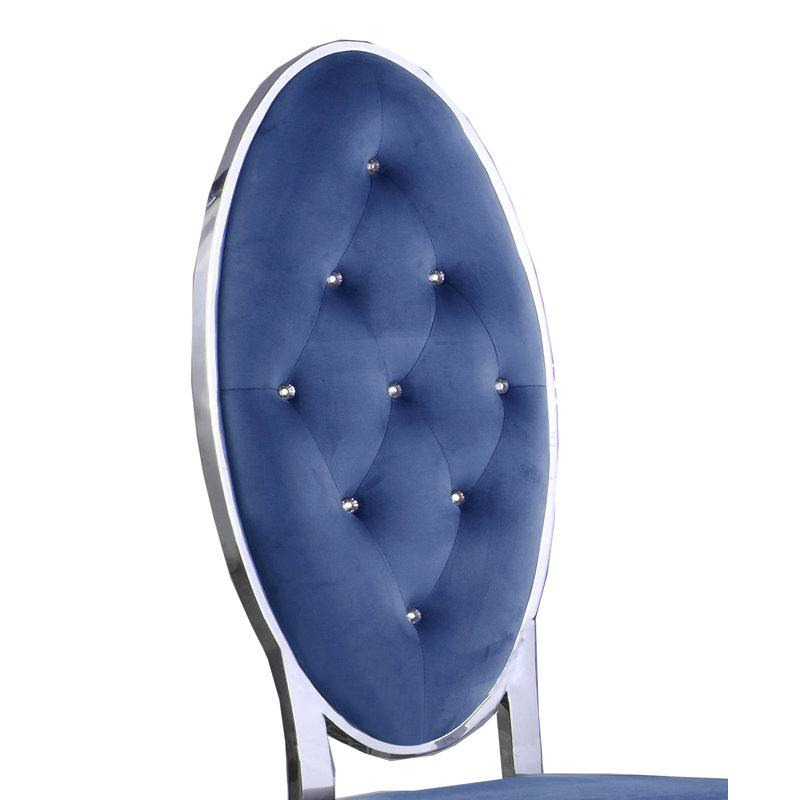 Chaises d'appoint rembourrées Edgardo, Bleu marine