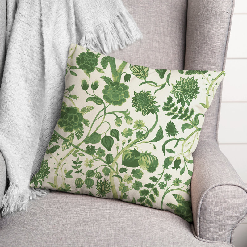 Floral Outdoor Reversible Throw Pillow
