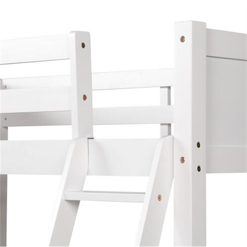 Lit mezzanine simple avec échelle Averylynn, Blanc