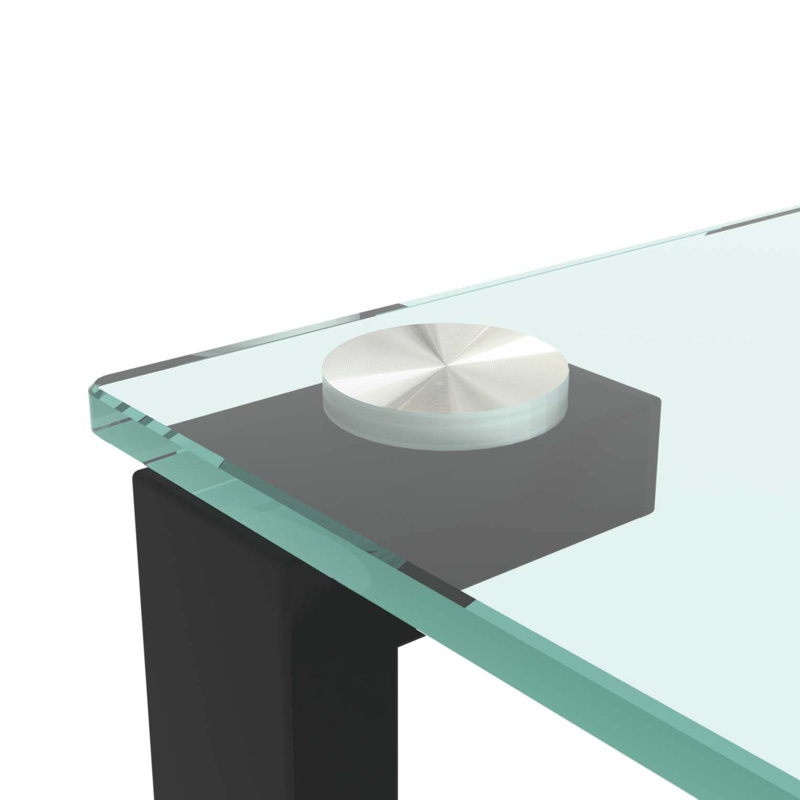 Table à thé en verre transparent à deux couches, polyvalente et élégante pour toute pièce.