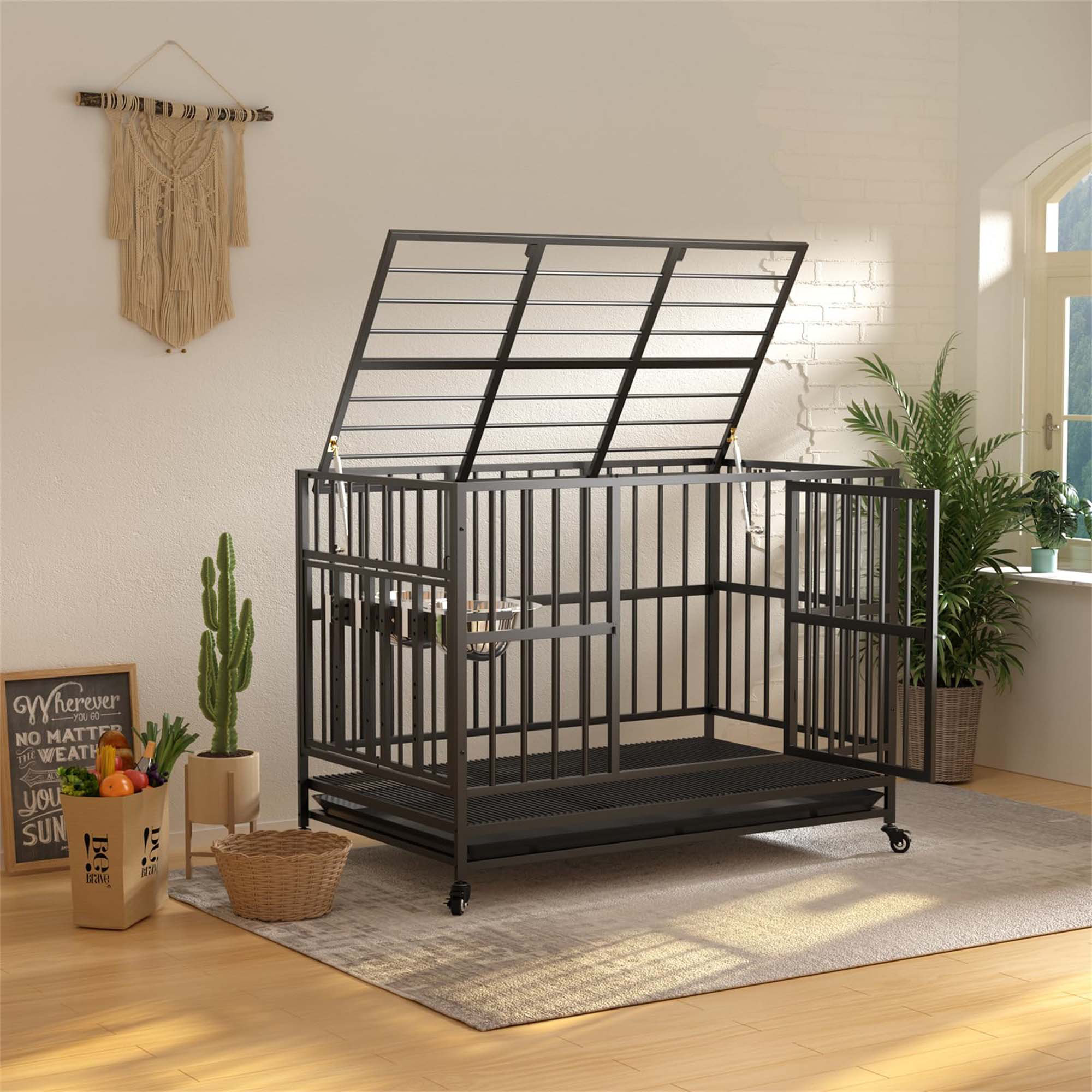 17 Stories Versatile Heavy Duty Dog Crate with Advanced Features for ...
