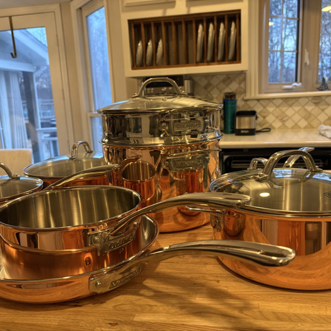 Viking 3-ply Copper Clad 13pc Cookware Set With Vented Glass Lids