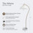 Athena 60" Japandi-Inspired LED Gold Floor Lamp With White Pleated Shade And Real Marble Base