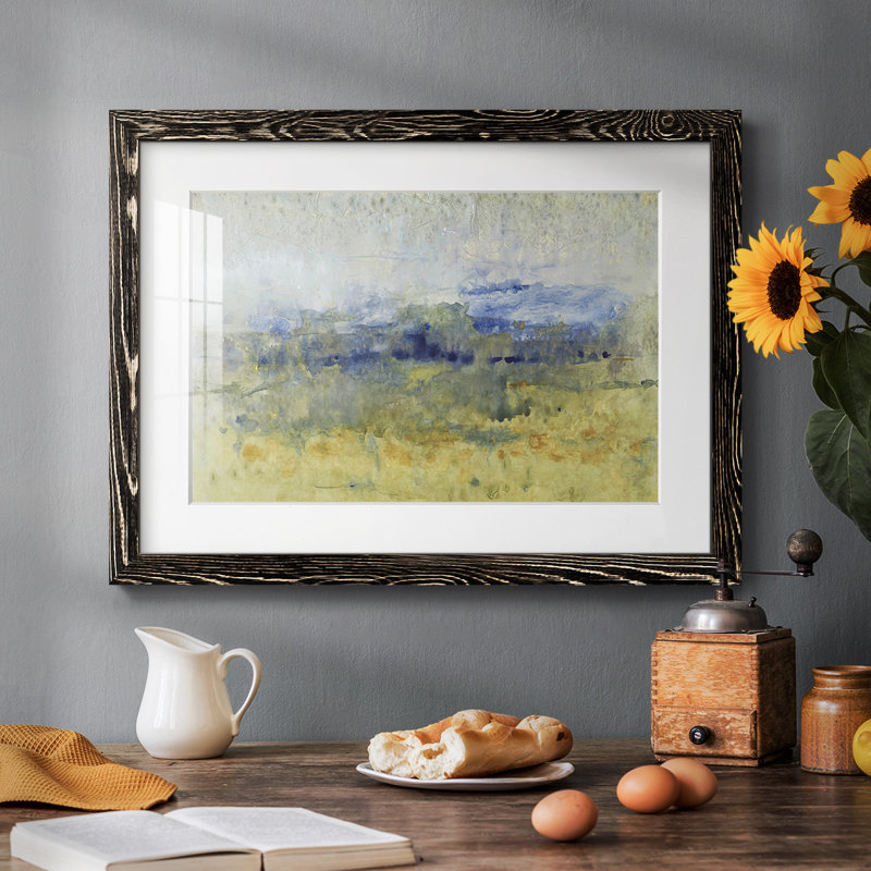 Open Terrain II - reproduction encadrée rustique avec tableau mat, Noir, H 28 po x l 42 po x P 1,5 po
