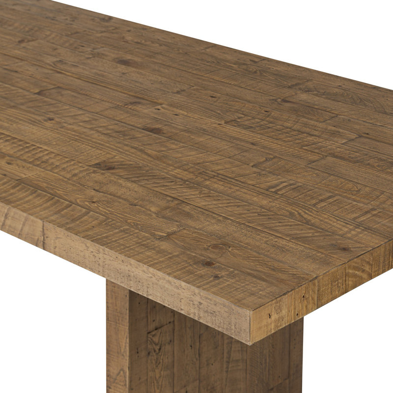 Matthes Solid Wood Dining Table, Aged Black Pine