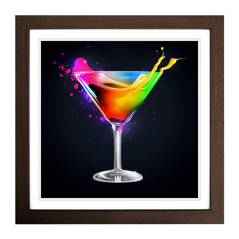 Cocktail Liquify - Framed Print, Walnut