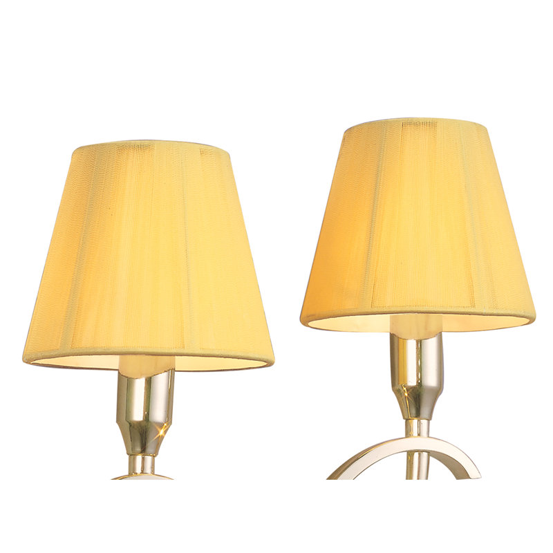Yuri 2-Light Dimmable Wallchiere, Polished Brass, Yellow