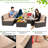 Ensemble de conversation modulaire en rotin 6 pièces avec coussins Arlynne-772277963