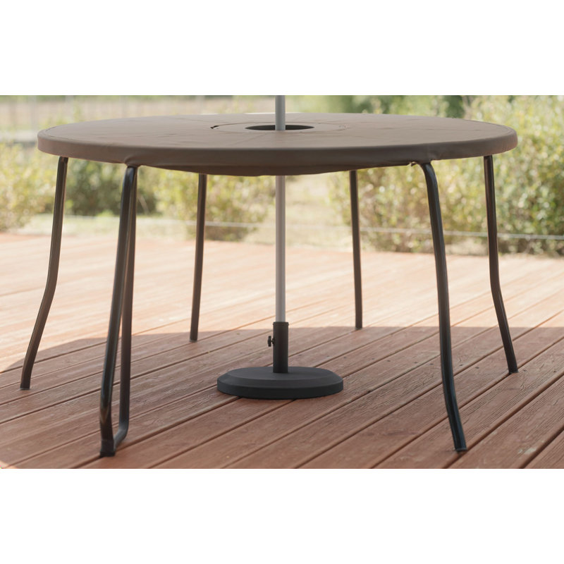 Poids américain: 22 lb Base de parasol ronde en béton pré-remplie noire