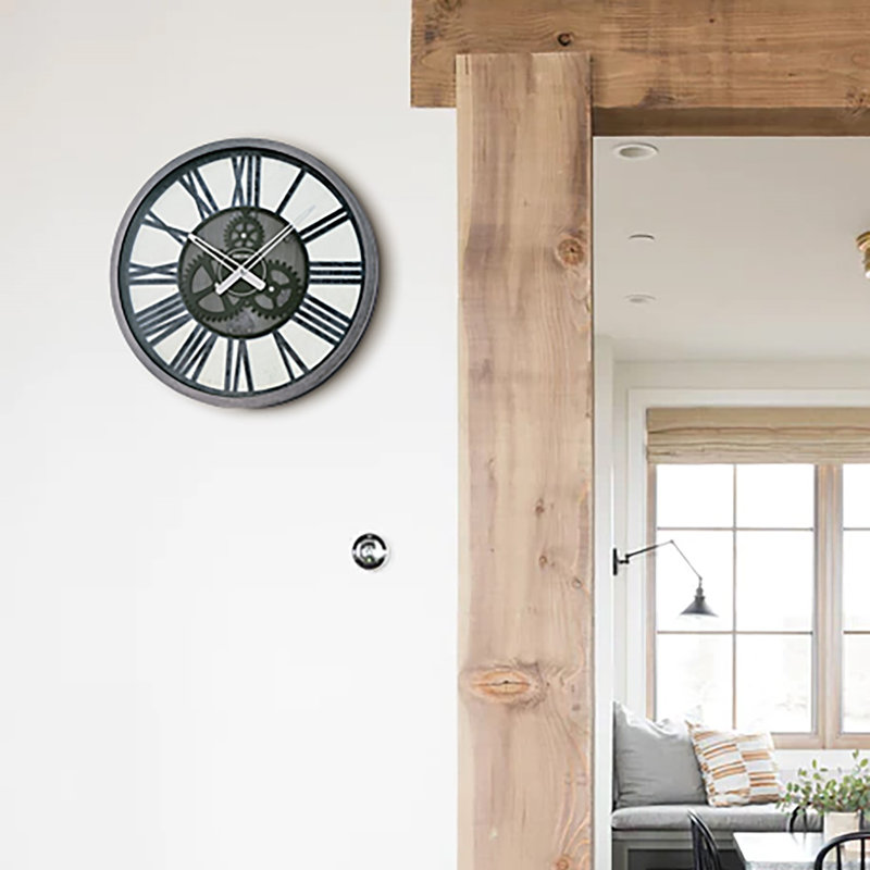 QXA826KLH Wall Clock, Black, Gray