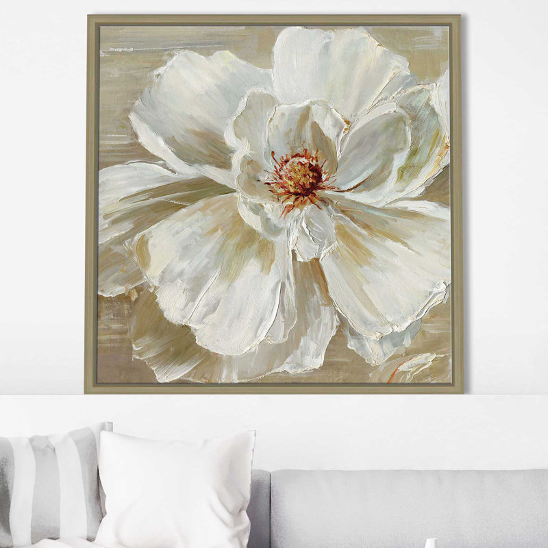 «Bloomin 'Beauty I» par Sally Swatland, Cadre flottant champagne, H 31,5 po x l 31,5 po x P 2 po